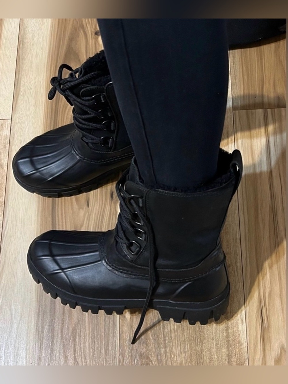 Rag & Bone Black Lace-Up Duck Boots Size 40/9